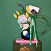 Exotic parrot filled with tulips Veronica and Hydrangeas!