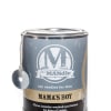 Labeled candle in a metal tin with a hanging tag