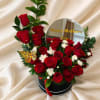 Beautiful design with mirror, Happy Mother's Day phrase, natural roses, carnations, and