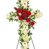 Sympathy cross 4th service
 With red roses
 Can also be made with