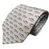 Folded patterned necktie with small fish motifs