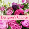 Pink and purple mixed bouquet with roses and hydrangeas