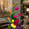 Bring the beauty of the tropics home with Pacific Sunset, a bold