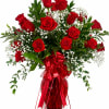 25 Ecuadorian premium red&nbsp;&nbsp;roses are beautifully arranged with delicate baby&rsquo;s breath, lush