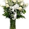These dozen white roses with baby's breath are a classic! The perfect