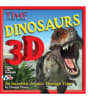 A dinosaur book cover with a roaring T. rex and large 3D text