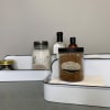 Gift trays with bath salts, sugar scrub, and bottles