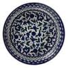 Round blue-and-white patterned decorative plate