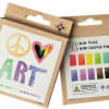 Two packs of mini colored pencils with art-themed packaging