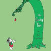Illustrated book cover with a large green tree and a small child below