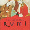 Book cover with two illustrated figures in ornate clothing and the title "Rumi"