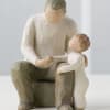 Wooden figurine of an adult and child sitting together