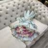 A delicate bouquet of 25 white and blush roses, symbolizing purity, love