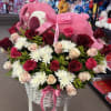 24" Stuffed Bear with Roses in Basket 