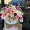 Combination of whites, pinks, and peach.