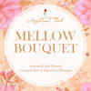 Mellow Bouquet title card with pink floral background