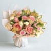 A beautiful mixed bouquet with pinks and peaches. A beautiful gift for