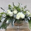 White Roses , white campanula green