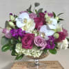 Roses, Lilies in special glass vase 