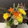Mums , Eucalyptus, green , Lilies 
