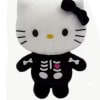 Hello Kitty plush toy in a black skeleton costume