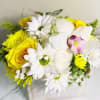 Sending sunshine is a simple an elegant flower arrangement in a Keepsake