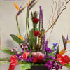 Stylish and vibrant tropical flowers designed in modern style. 
