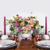 Time to impress your guests!
Featuring a Floral Centerpiece &amp; 2 Marble Candleholders.