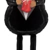 Bear-shaped balloon holding a bouquet of red flowers
