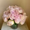 Peony favorite.  Arrangement of 10 pale pink silk peonies in a