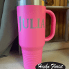Keep your drink cold or warm with this 40 oz handled tumbler.