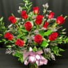 Another version of our Long Stem Red Dozen Roses. Styles may vary.