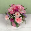 Polka Dot Blooms Bouquet - Light Pink,  featuring a 4" glass