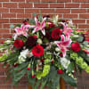 A FRESH CASKET COVER USING BOLD CLASSIC COLORS.