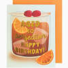 Birthday card with a cocktail glass and orange slices