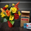 This colorful bouquet of flowers is designed in "keep forever" sustainable party