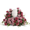 Pink roses in abundance make a soft and peaceful honor to those