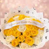 36 yellow and white roses 