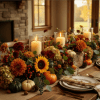  Three substantial,  Pillar Candles housed in clear hurricane vases cast