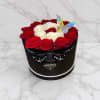 ELEGANT SMALL PRAD4 BOX, WITH WHITE ROSES, RED ROSES; A GOLDEN ROSE