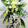 Yellow Calla lily.  Whit lily. Whit dendrobium 
