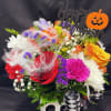 MYSTERY,MAGIC,MISCHIEF THE HALLOWEEN PARTY ARRIVED, ENJOY THIS FLOWERS ARRANGEMENT WITH YOUR FRIENDS!!