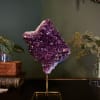 Purple crystal cluster on a gold stand