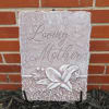 Decorative plaque reading Loving Mother with floral relief