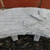 This small concrete butterfly bench is approx. 11" by 5".  "Butterflies