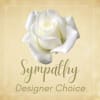 White rose on a pale yellow sympathy card