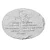 Oval memorial stone with an engraved dove and poem