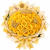 Yellow rose bouquet with a crown and butterfly decorations