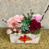 Type of Flowers: Red Spray Roses, Pink Carnations, Pink Cymbidium Orchid, Pink