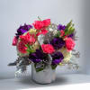 Turn heads with this striking, modern arrangement! Deep, velvety purples meet vibrant